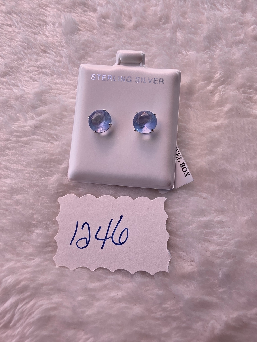 Sterling Silver Lavender Crystal Stud Earrings